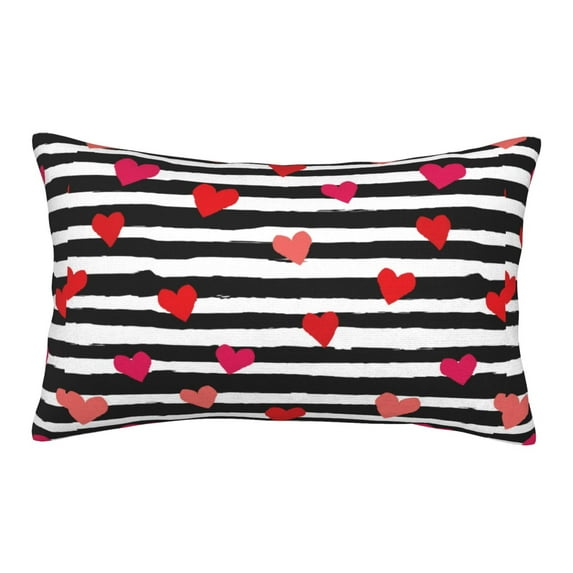 Sikiie Hearts And Lines1 Print Plush Pillow Cover, Wrinkle-proof and Stain-resistant Pillow Protector without Pillow Core, Home Decoration-16"x24"