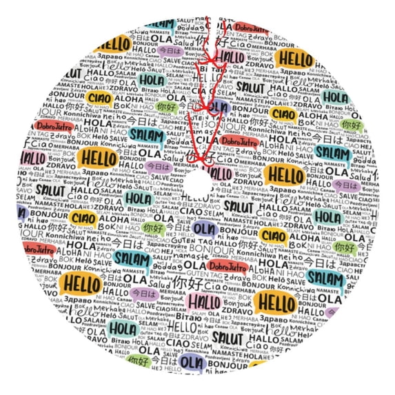 Sikiie Hello 30-48 inches {designName} Print Christmas Tree Skirt Snowman Xmas Tree Skirt with Edge Christmas Decorations for Holiday Party48"