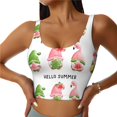 thumbnail image 1 of Sikiie Hello Summer Gnome Print Strappy Sports Bra for Women Padded Push Up Sports Bra Athletic Running Sports Bra Workout Bra Yoga Bra, 1 of 5
