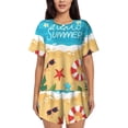 thumbnail image 1 of Sikiie Hello Summer1 Womens Pajama Sets Short Sleeve Top With Pants Sleepwear 2 Piece Lounge Set4X-Large, 1 of 6