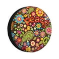 thumbnail image 1 of Sikiie Hippie Peace Love PVC Leather Spare Tire Wheel Cover Spare Tire Cover, for Car Truck SUV Camper Trailer Universal Fit(14-17in)-16 inch, 1 of 6