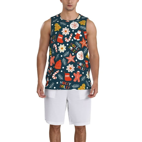 Sikiie Holiday Christmas Cookies Basketball Jersey Reversible Men's Mesh Athletic Sports Shirts Training Practice S-4XLLarge