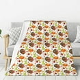 thumbnail image 1 of Sikiie Thanksgiving Turkey Cozy Flannel Fleece Throw Blanket: Lightweight & Thick for All Seasons - Perfect for Women, Men, & Kids"80"x60", 1 of 6