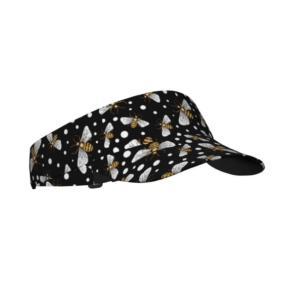 Sikiie Honey Bees at Night Sun Visor Hat Adjustable Velcro Golf Visor Sports Sunscreen Visor Hat for Outdoor Activities