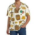 thumbnail image 1 of Sikiie Honeycomb And Honey Men's Wrinkle Free Untucked Cuban Shirt Business Casual Button Down Shirts Short Sleeve ShirtXX-Large, 1 of 5