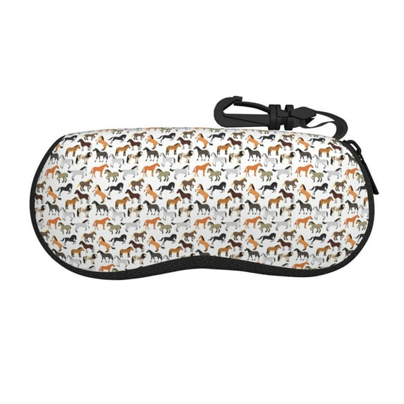 Sikiie Horse Sunglasses Soft Case Neoprene Zipper Eyeglass Case, Zipper Portable Spectacle Cases for Men Women