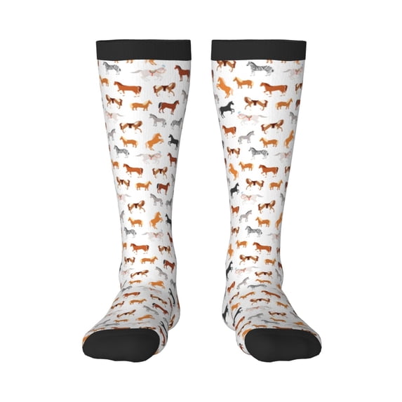 Sikiie Horses Knee Socks, High Socks Long Stretchy Sock Women Knee High Stocking, Long Socks for Women