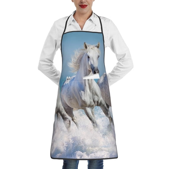 Sikiie Horses Running Through The Water Aprons for Kitchen Cooking Aprons, Chef Apron for Men Women Chef