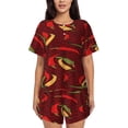 thumbnail image 1 of Sikiie Hot Chili Womens Pajama Sets Short Sleeve Top With Pants Sleepwear 2 Piece Lounge Set-4X-Large, 1 of 6