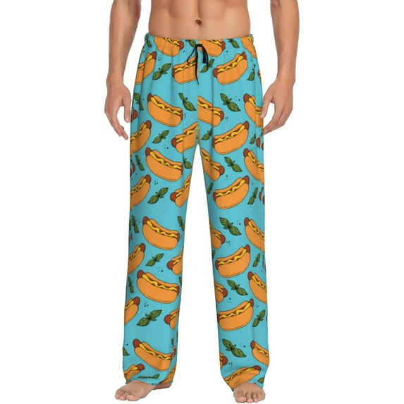 Sikiie Hot Dog 5 Pajama Pants Men, PJ Bottoms, Sleep & Lounge Pants-Medium