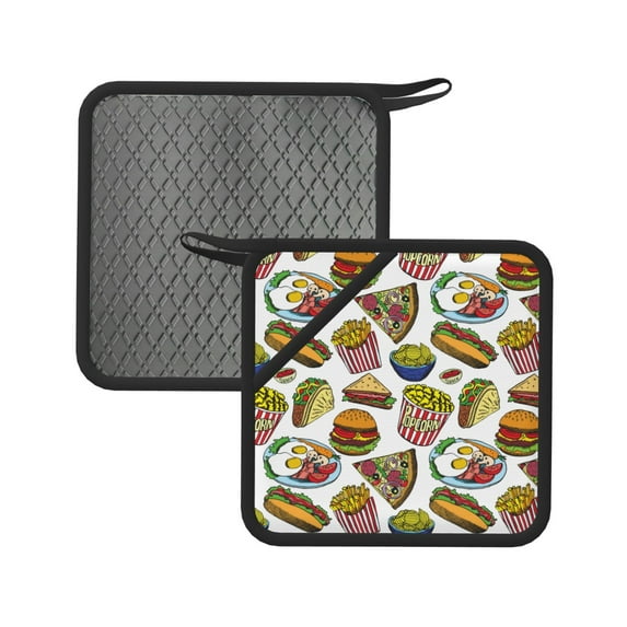 Sikiie Hot Dog With One Sausage Pot Holders Kitchen Insulation Mats Heat Resistant Pot-Holder Oven Anti-Scald Pads for Cooking Baking, 7.1*7.1inch