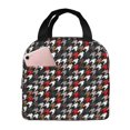thumbnail image 1 of Sikiie Houndstooth Green Red Lunch Bag for Women & Men Adult Insulated Lunch Box, Food Lunch Containers Lunch Tote Bags for Work, Travel, Outdoor, 1 of 8