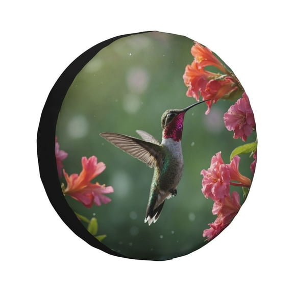 Sikiie Humming Bird 1 PVC Leather Spare Tire Wheel Cover Spare Tire Cover, for Car Truck SUV Camper Trailer Universal Fit(14-17in)-15 inch