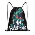 thumbnail image 1 of Sikiie Hungry Tyrannosaurus Drawstring Backpack Drawstring Bags, Draw String Back Bag for Sports, Gym, Travel, Swimming, Beach-Small, 1 of 6