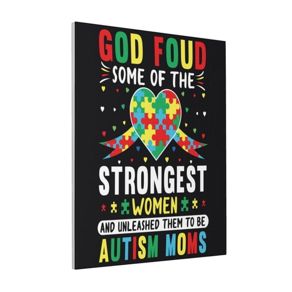 Sikiie I Love With Autism Print Canvas Decorative Hanging Painting, Anti-shrinkage Hanging Frame, Suitable for Home, Office Wall Decorations