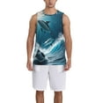 thumbnail image 1 of Sikiie Ice Blue Ocean Cute Dolphin A Basketball Jersey Reversible Men's Mesh Athletic Sports Shirts Training Practice S-4XLLarge, 1 of 6