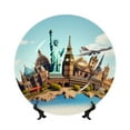 thumbnail image 1 of Sikiie Iconic Global Landmarks Bone China Decorative Plate Personality Ceramic Dinner Plate Crafts Decorative Ceramic Decorative Plate -8in, 1 of 6