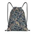 thumbnail image 1 of Sikiie Indian Paisley 2 Drawstring Backpack Drawstring Bags, Draw String Back Bag for Sports, Gym, Travel, Swimming, Beach-Small, 1 of 6