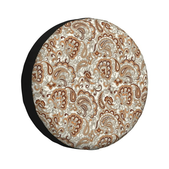 Sikiie Indian Paisley1 PVC Leather Spare Tire Wheel Cover Spare Tire Cover, for Car Truck SUV Camper Trailer Universal Fit(14-17in)-14 inch