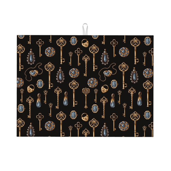 Sikiie Jewelry And Keys Dish Drying Mat, Kitchen Counter Mat, Self Drying Mat for Kitchen Counter Dish Drying Pad ,for Dishes, Utensils, Pots and Pans(24" x 18")
