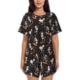 thumbnail image 1 of Sikiie Jumping Skull Womens Pajama Sets Short Sleeve Top With Pants Sleepwear 2 Piece Lounge SetMedium, 1 of 6