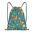 thumbnail image 1 of Sikiie Jungle Animals Drawstring Backpack Drawstring Bags, Draw String Back Bag for Sports, Gym, Travel, Swimming, Beach-Small, 1 of 6