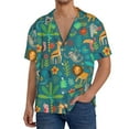 thumbnail image 1 of Sikiie Jungle Animals Men's Wrinkle Free Untucked Cuban Shirt Business Casual Button Down Shirts Short Sleeve ShirtMedium, 1 of 5