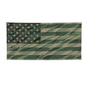 Sikiie Jungle Green Camo USA Flag Custom Banners and Signs Customize Outdoor, Personalized Banner with Logo Text for Party Birthday, Customized Banner Decoration-Small