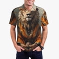 thumbnail image 1 of Sikiie Jungle Meditating Lion Print Men's Short-sleeved POLO Shirts, Button-down Shirts and T-shirts are Suitable for Vacation, Leisure and Business-X-Large, 1 of 6