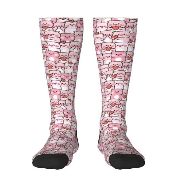 Sikiie Kawaii Pig Knee Socks, High Socks Long Stretchy Sock Women Knee High Stocking, Long Socks for Women