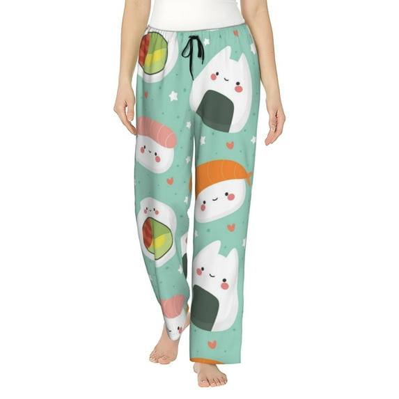Sikiie Kawaii Sushi Women’s Ultra-Soft Comfy Lounge Pants Sleepwear Comfy Lounge Pants Drawstring Sleep Bottoms with PocketsMedium