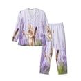thumbnail image 1 of Sikiie Kitten and butterfly Print Mens Pajama Set, Soft Warm Long Sleeve Sleepwear, Cozy Button-Down Pjs for Men-Small, 1 of 7