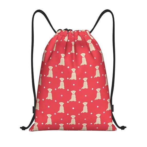 Sikiie Labrador Retriever Dog Drawstring Backpack Drawstring Bags, Draw String Back Bag for Sports, Gym, Travel, Swimming, Beach-Medium