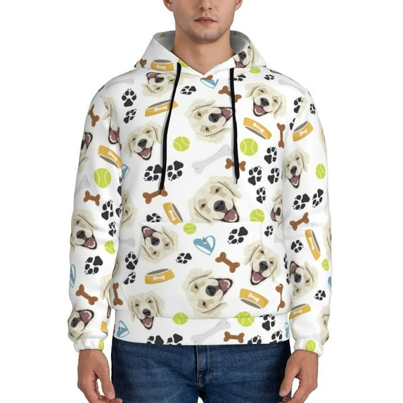 Sikiie Labrador Retriever Dog Men's Hoodie, Essentials Hoodie, Sweatshirt, Pullover Hooded Sweatshirt for Men-Large