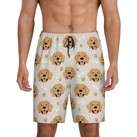 Sikiie Labrador Retriever Dog Mens Pajama Shorts, Lightweight Lounge Pant with Pockets Soft Sleep Pj Shorts for MenLarge