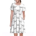 thumbnail image 1 of Sikiie Labrador Retriever Dog Print Women's Short-sleeved Dress, Round Neck Slim Knee-length Dress, Summer Clothing Suitable for Daily Leisure and Vacation, 1 of 6