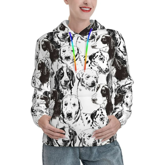 Sikiie Labrador Retriever Dog Women's Casual Hoodies Long Sleeve Lightweight Pullover Tops Loose Sweatshirt-X-Large