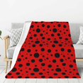 thumbnail image 1 of Sikiie Ladybug Pattern Cozy Flannel Fleece Throw Blanket: Lightweight & Thick for All Seasons - Perfect for Women, Men, & Kids"60"x50", 1 of 6