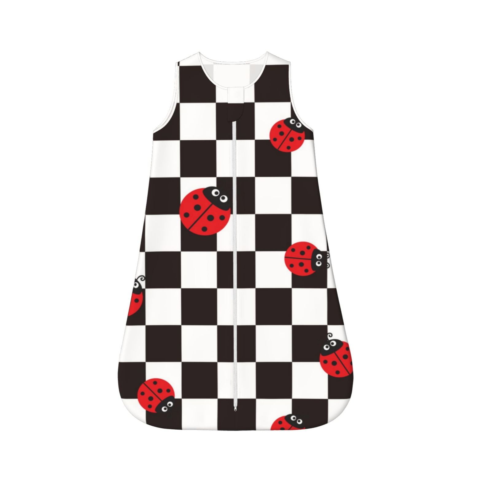 Sikiie Ladybugs Of Black And White Checkers Baby Sleep Sack, Baby