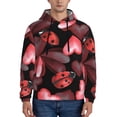 thumbnail image 1 of Sikiie Ladybugs and Red Hearts Men's Hoodie, Essentials Hoodie, Sweatshirt, Pullover Hooded Sweatshirt for Men-Small, 1 of 7