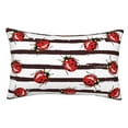 Sikiie Ladybugs on Black and White Striped1 Pillow Covers, Throw Pillow