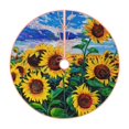 thumbnail image 1 of Sikiie Landscape With Sunflowers Nativity Christmas Tree Skirt, Jesus Christian Winter Holiday Tree Mat Decoration(30-48IN)48", 1 of 6