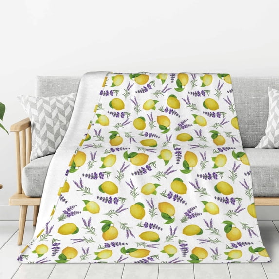Sikiie Lavender Flowers Cozy Flannel Fleece Throw Blanket: Lightweight & Thick for All Seasons - Perfect for Women, Men, & Kids"80"x60"