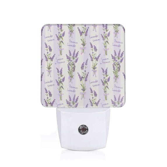 Sikiie Lavender Flowers Led Night Light, Warm White,Cool White Lights for Bathroom,Hallway,Bedroom, Kids Room-EU