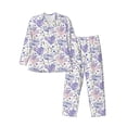 thumbnail image 1 of Sikiie Lavender Flowers Mens Pajama Set, Soft Warm Long Sleeve Sleepwear, Cozy Button-Down Pjs for Men-Medium, 1 of 7