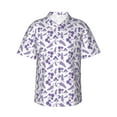 thumbnail image 1 of Sikiie Lavender Flowers Print Men's Hawaiian Shirt, Summer Beach Button Pocket Short Sleeve T-Shirt,XX-Large, 1 of 7