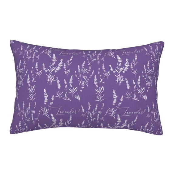 Sikiie Lavender Flowers Print Plush Pillow Cover, Wrinkle-proof and Stain-resistant Pillow Protector without Pillow Core, Home Decoration-14"x20"