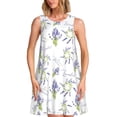 thumbnail image 1 of Sikiie Lavender Flowers Print Women's Sleeveless Dress with Pockets Round Neck Sundress, Suitable for Daily, Office, Vacation Summer Wear, 1 of 7