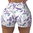 thumbnail image 1 of Sikiie Lavender Flowers Print Workout Shorts Women Scrunch Butt Gym Shorts Seamless High Waist Tummy Control Yoga Biker Athletic Shorts, 1 of 5
