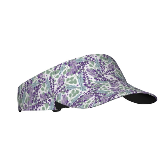 Sikiie Lavender Flowers Sun Visor Hat Adjustable Velcro Golf Visor Sports Sunscreen Visor Hat for Outdoor Activities